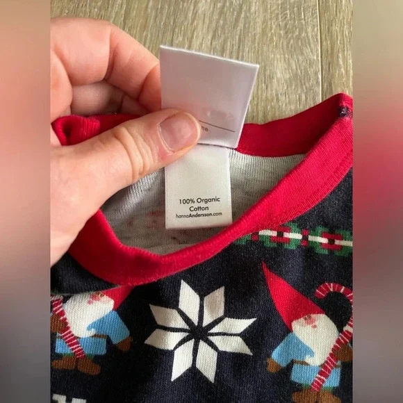 Hanna Andersson Baby Holiday Long John Pajama Set Gnome Sweet Gnome 0-3 months - Picture 5 of 9